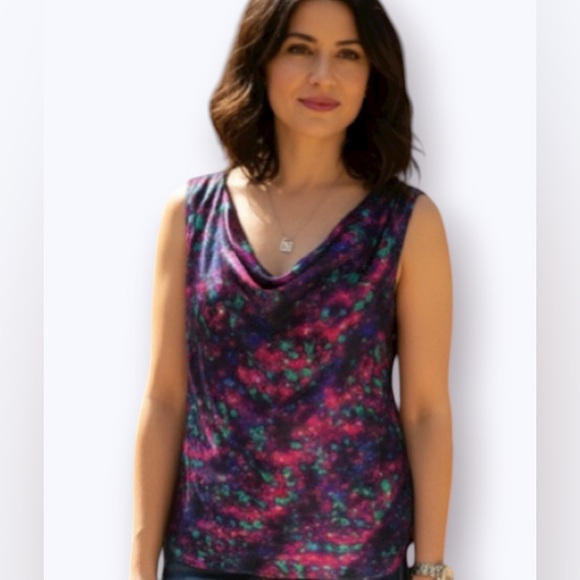 Ellen Tracy Multi Color Sleeveless Top size Lg - Picture 1 of 10